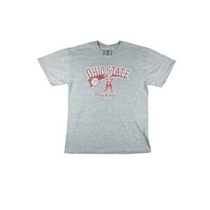 Jerzees Ohio State Buckeyes Brutus Graphic T-Shirt Mens Medium Gray Heather OSU